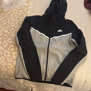 Nike Black and Gray Hoodie with White Accents